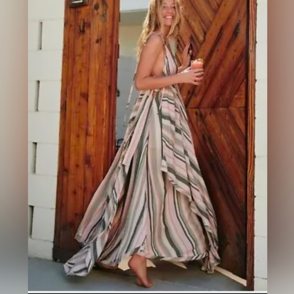 Free People Dresses & Skirts - RARE!!!! FREE PEOPLE Tropical Heat | Striped Maxi Dress